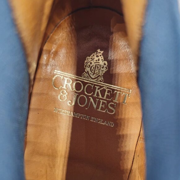 Crockett & Jones England Brown Navy Suede Chelsea Boots Mens Size 9E Dress Shoes - Picture 6 of 12